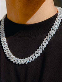 20" DIAMOND CUBAN LINK CHAIN - WHITE GOLD